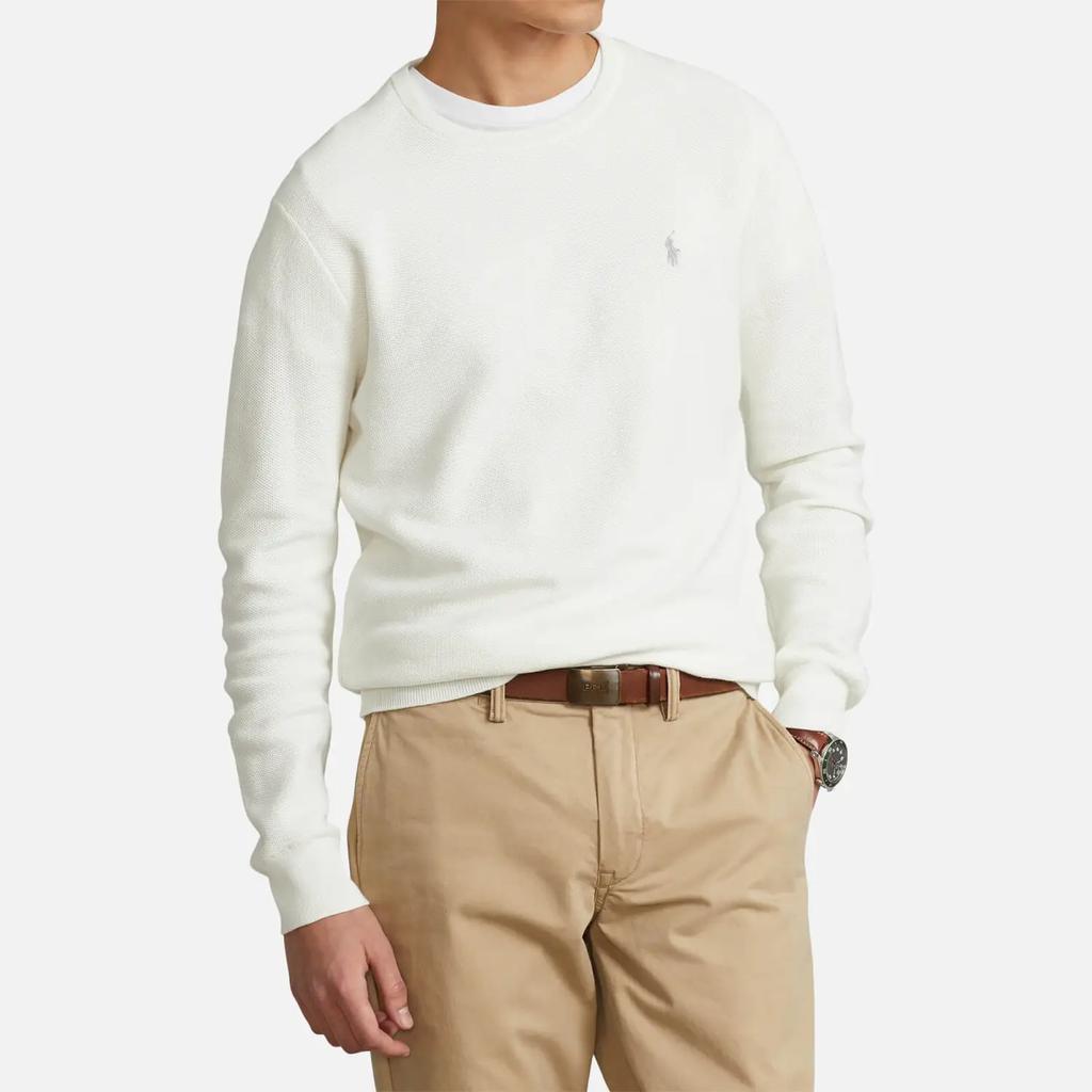 商品Ralph Lauren|Polo Ralph Lauren Men's Cotton Mesh Jumper - Deckwash White,价格¥660,第1张图片