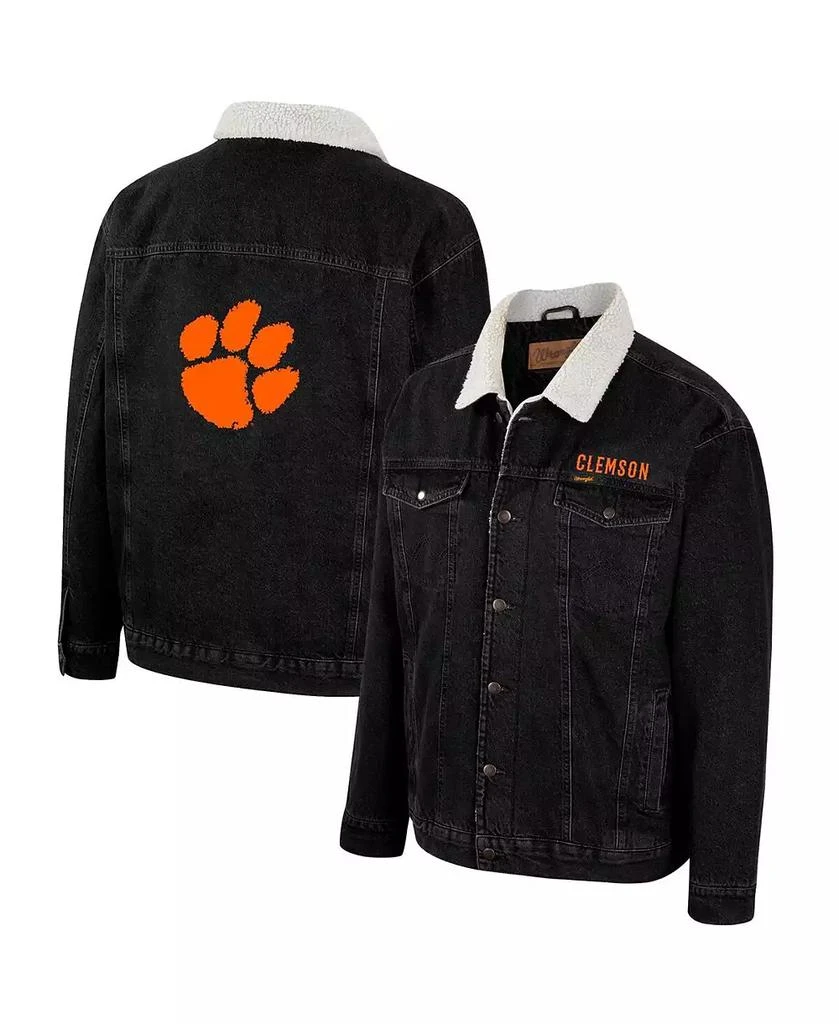 商品Colosseum|Men's x Wrangler Charcoal Clemson Tigers Western Button-Up Denim Jacket,价格¥737,第1张图片