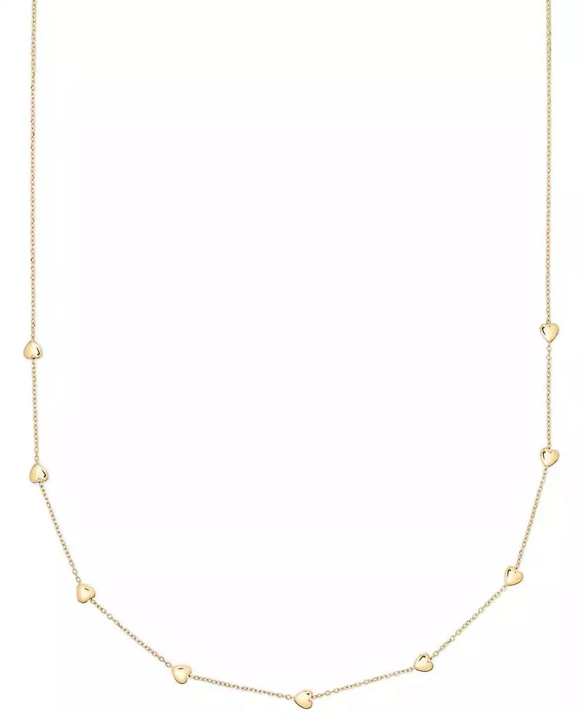 商品Macy's|Polished Puffed Heart 18" Station Necklace in 10k Yellow Gold,价格¥2872,第1张图片