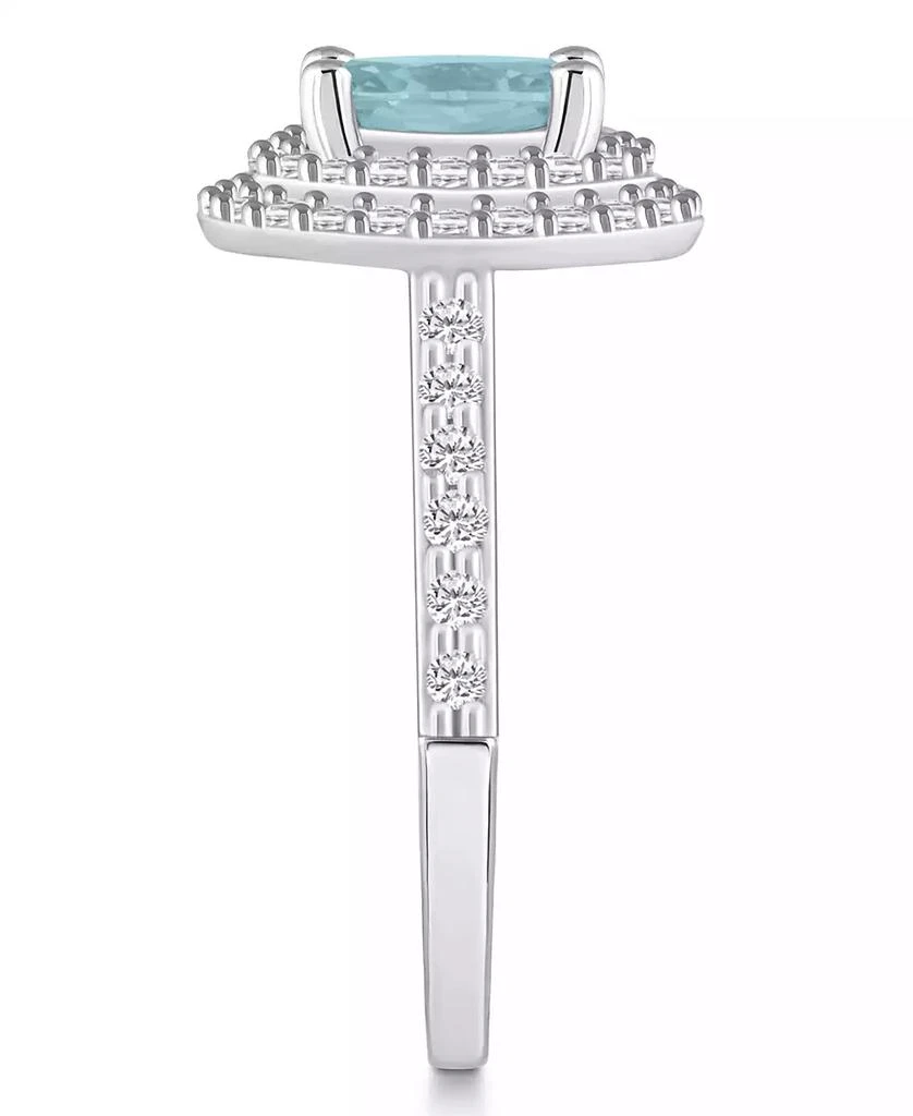 商品Macy's|Aquamarine and Diamond Halo Ring,价格¥12302,第4张图片详细描述