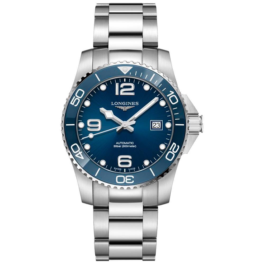 商品Longines|Men's Swiss Automatic HydroConquest Stainless Steel & Ceramic Diver Watch 41mm,价格¥12522,第1张图片