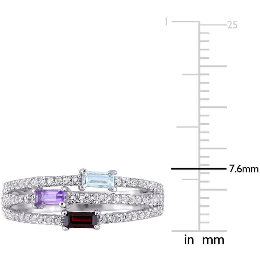 商品Amour|3/4 CT TGW Multi-Gemstone Split-Shank Ring in Sterling Silver,价格¥595,第3张图片详细描述