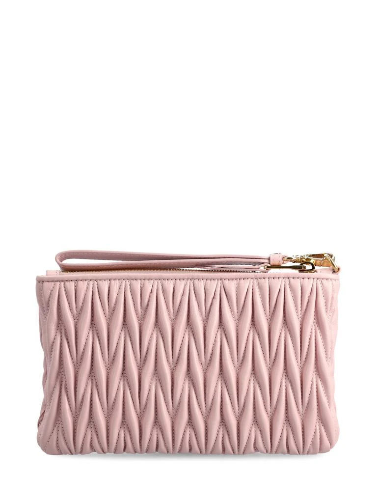 商品Miu Miu|Miu Miu Logo Lettering Zipped Clutch Bag,价格¥3194,第2张图片详细描述