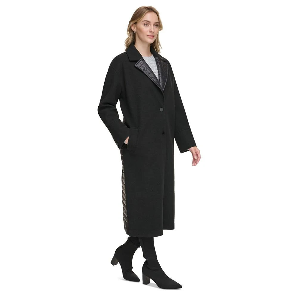 商品Calvin Klein|Women's Long Coat With Puffer Trim,价格¥1533,第3张图片详细描述
