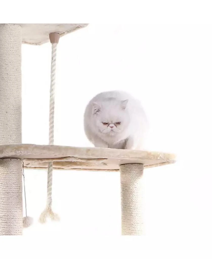 商品Macy's|58" Natural Sisal Real Wood Scratching Cat Tree,价格¥1463,第4张图片详细描述