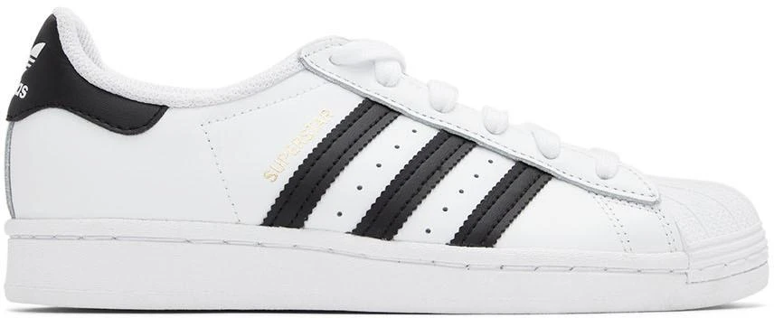 商品Adidas|Kids White & Black Superstar Big Kids Sneakers,价格¥338,第1张图片