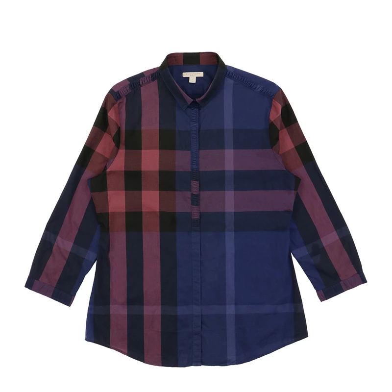 商品Burberry|BURBERRY 女士红蓝黑经典格纹长袖衬衫 3943844,价格¥2078,第1张图片