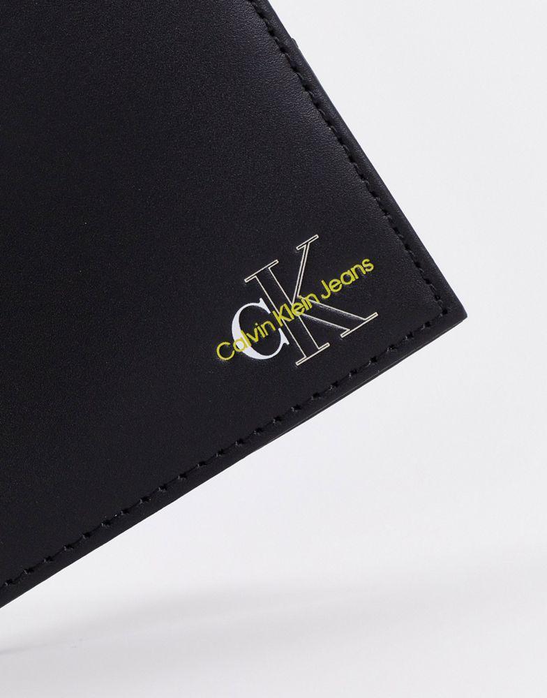 商品Calvin Klein|Calvin Klein Jeans three tone bifold wallet in black,价格¥469,第6张图片详细描述