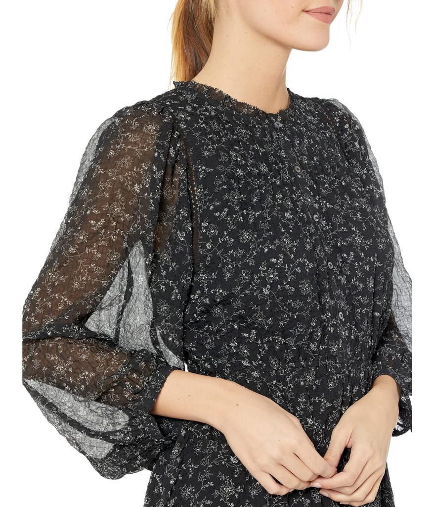 商品Madewell|Ruffle-Neck Button-Front Mini Dress in Dotted Vines,价格¥430,第5张图片详细描述