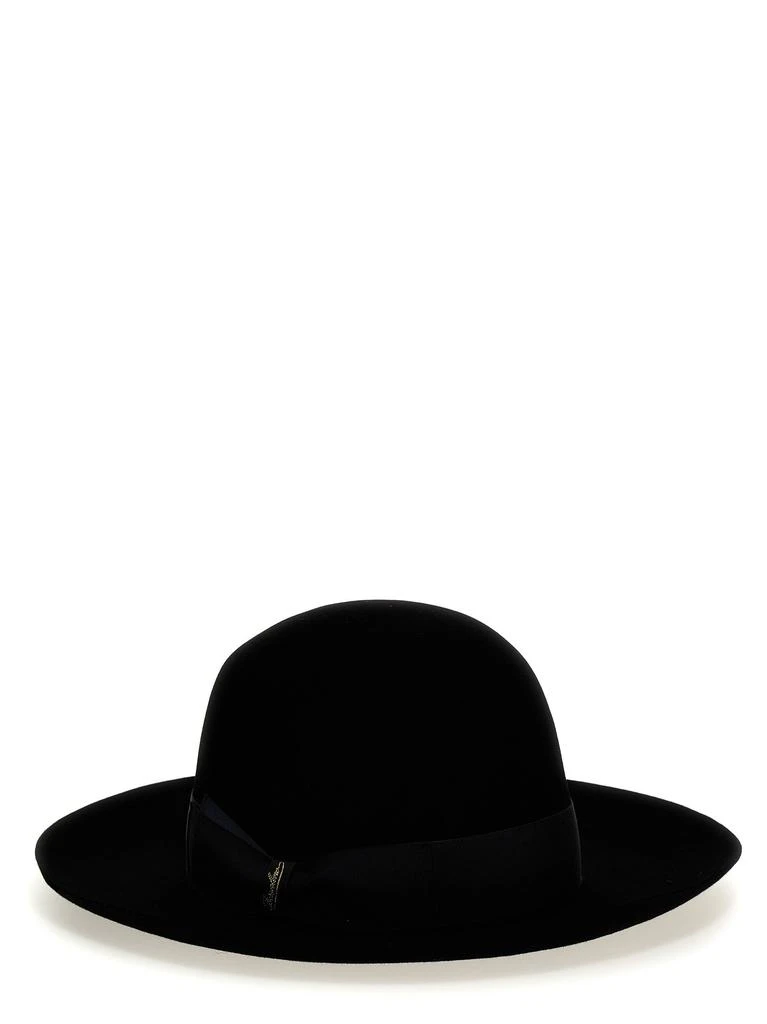 商品BORSALINO|Q.S. Folar Liscio Hats Black,价格¥1803,第2张图片详细描述