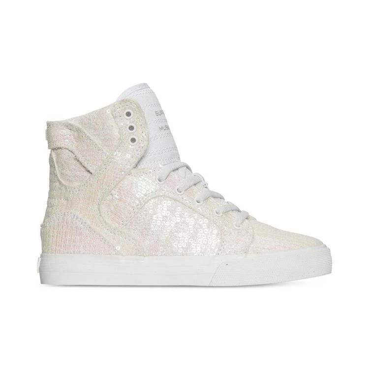 商品Supra|女童Supra Girls' Skytop Sequin High-Top Casual Sneakers from Finish Line,价格¥84,第2张图片详细描述