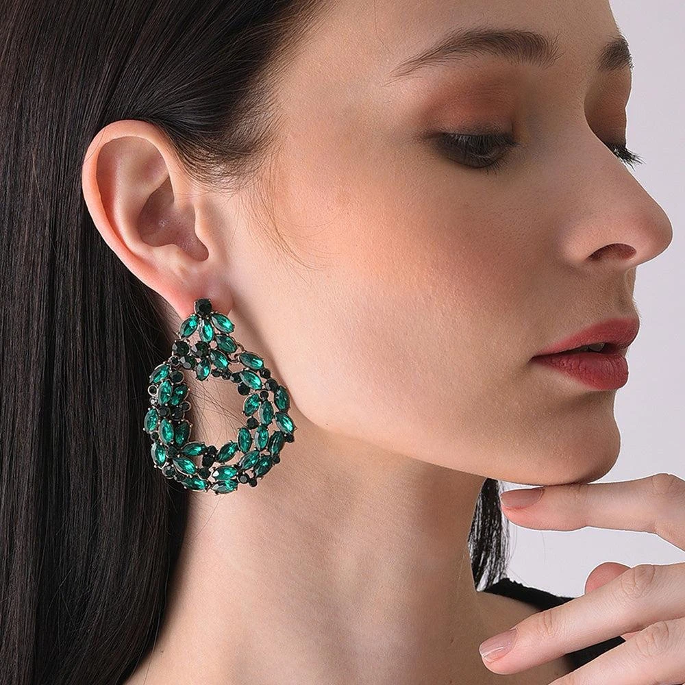 商品SOHI|Women Green Drop Earrings,价格¥441,第3张图片详细描述