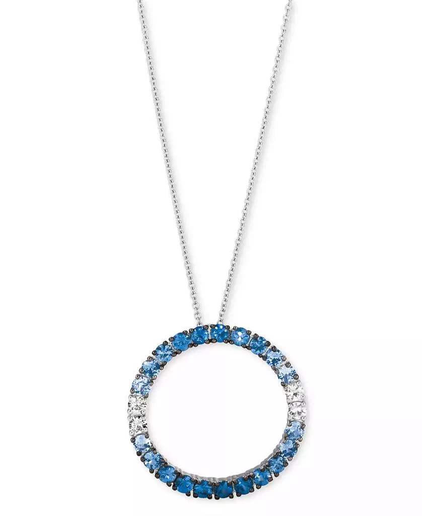 商品Le Vian|Blue Ombré Sapphire (1-1/4 ct. t.w.) & White Sapphire (1/4 ct. t.w.) Open Circle Adjustable 20" Pendant Necklace,价格¥4935,第1张图片