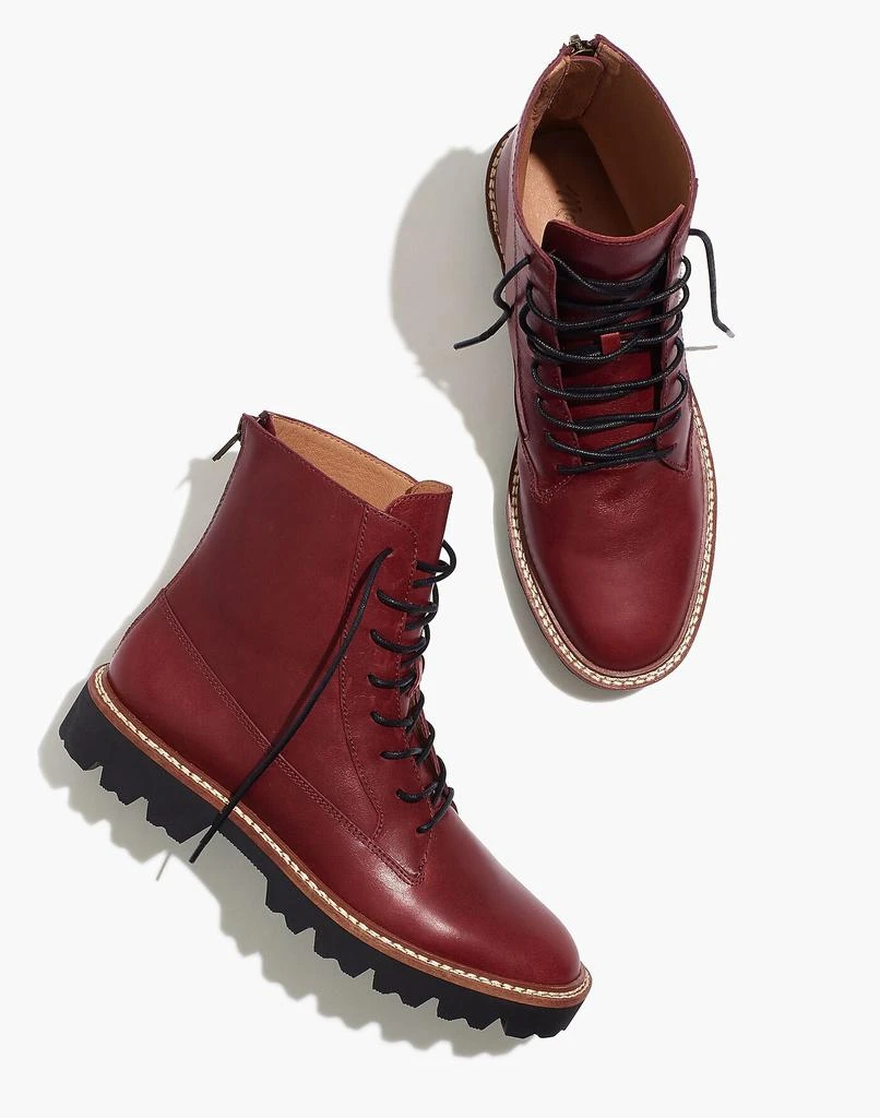 商品Madewell|The Citywalk Lugsole Lace-Up Boot in Leather,价格¥1253,第1张图片