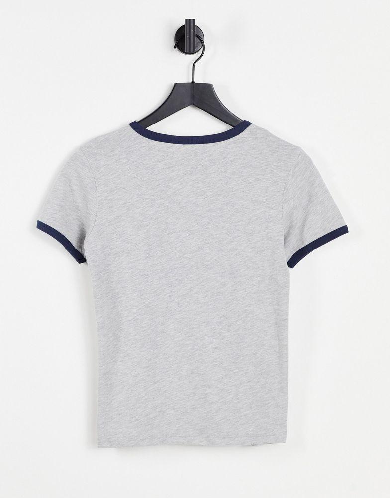 Aeropostale ringer logo t-shirt in grey商品第2张图片规格展示