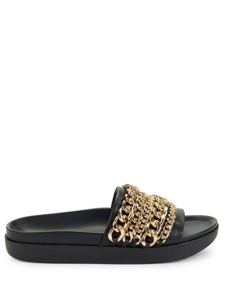 商品KENDALL & KYLIE|Shiloh Chain-Link Leather Pool Slide Sandals,价格¥752,第5张图片详细描述