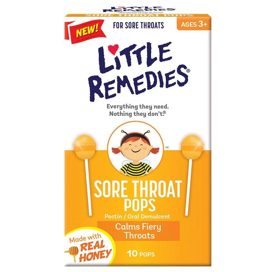 商品Little Remedies|儿童润喉止咳棒棒糖 蜂蜜味 10支装,价格¥36,第1张图片