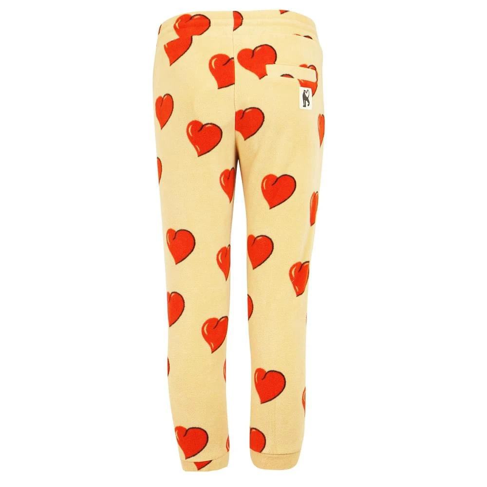 商品Mini Rodini|Beige Heart Fleece Joggers,价格¥144,第3张图片详细描述