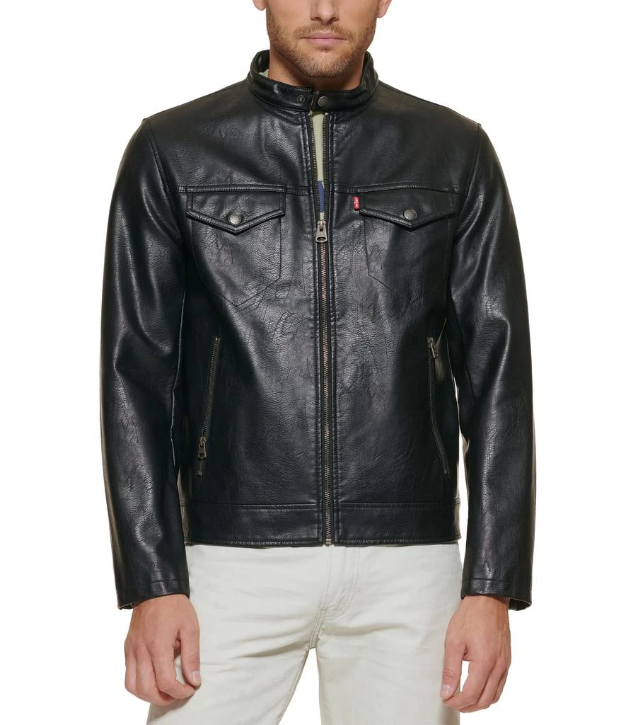 商品Levi's|Faux Leather Trucker Racer Jacket,价格¥468,第1张图片