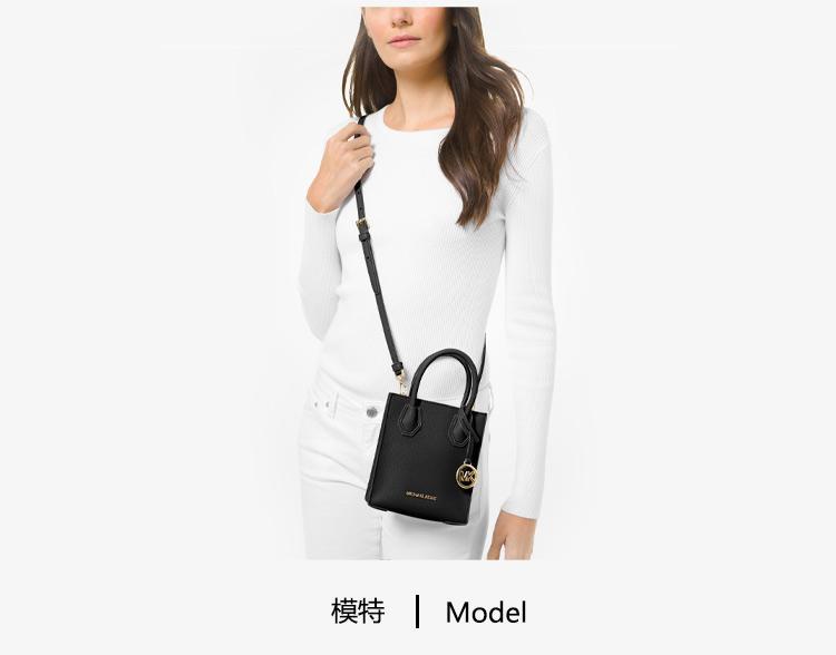 商品[国内直发] Michael Kors|Michael Kors MERCER系列荔枝纹皮革黑色小号风琴包手提包,价格¥1163,第9张图片详细描述