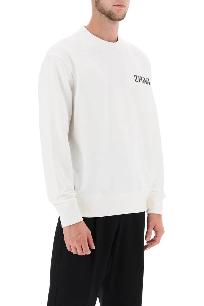 商品Zegna|Zegna crew-neck sweatshirt with flocked logo,价格¥2466,第2张图片详细描述