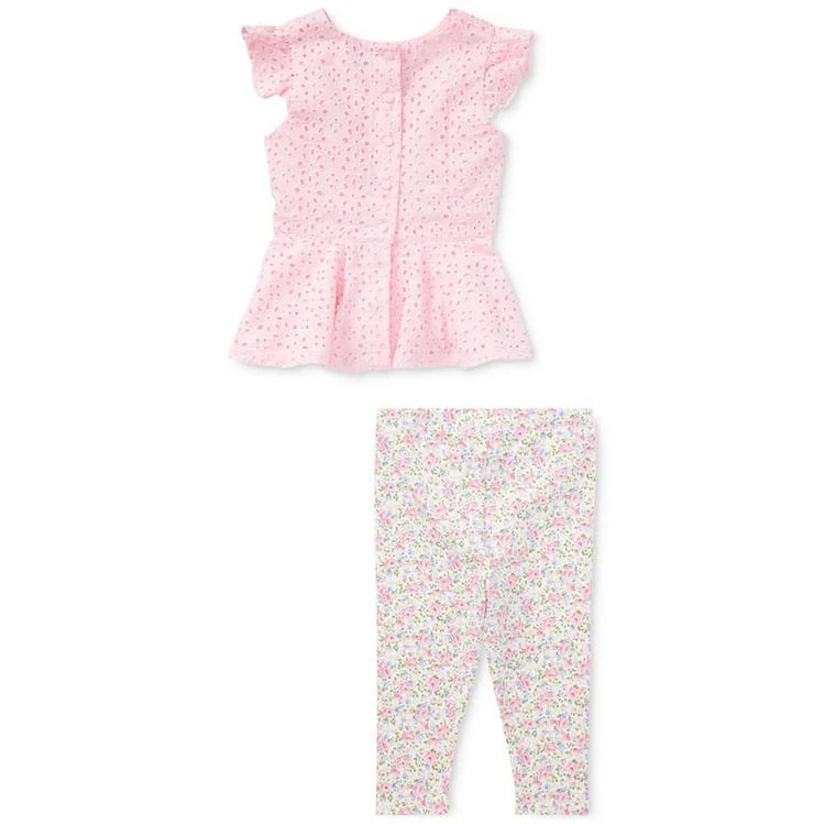 商品Ralph Lauren|Ralph Lauren Embroidered Top & Floral-Print Leggings Set, Baby Girls,价格¥163,第2张图片详细描述