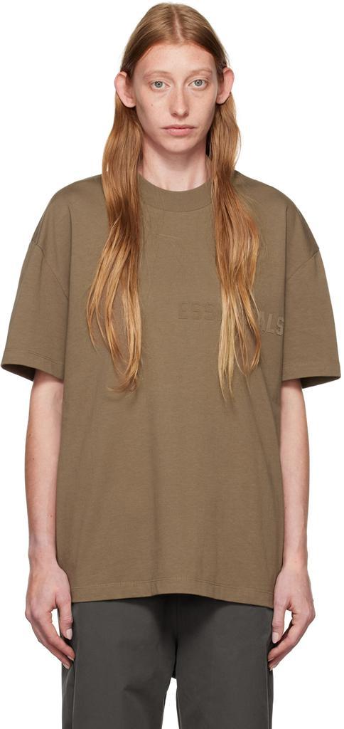 商品Essentials|Brown Flocked T-Shirt,价格¥222,第1张图片