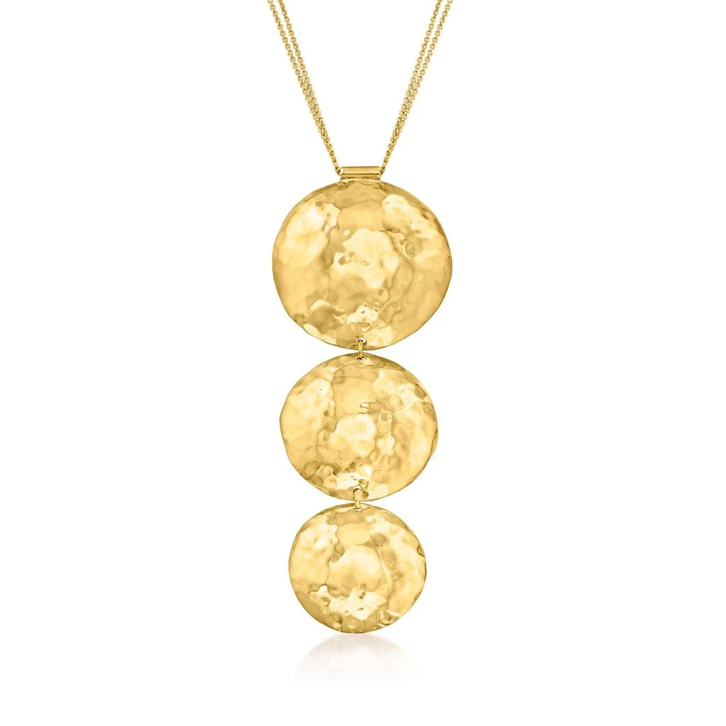 商品Ross-Simons|Ross-Simons Italian 18kt Gold Over Sterling Hammered Graduated Circles Necklace,价格¥1582,第1张图片