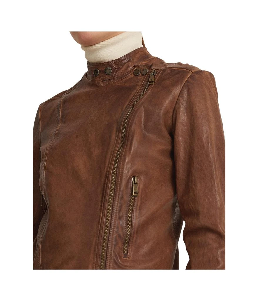 商品Ralph Lauren|Tumbled-Leather Jacket,价格¥3710,第3张图片详细描述