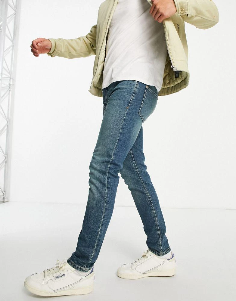 商品Topman|Topman stretch skinny jeans in mid wash blue,价格¥190,第1张图片