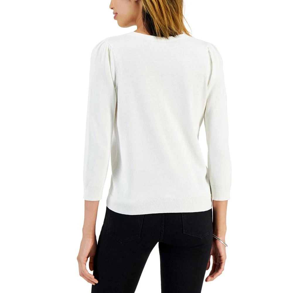 商品Charter Club|Petite Embellished V-Neck Sweater, Created for Macy's,价格¥107,第2张图片详细描述