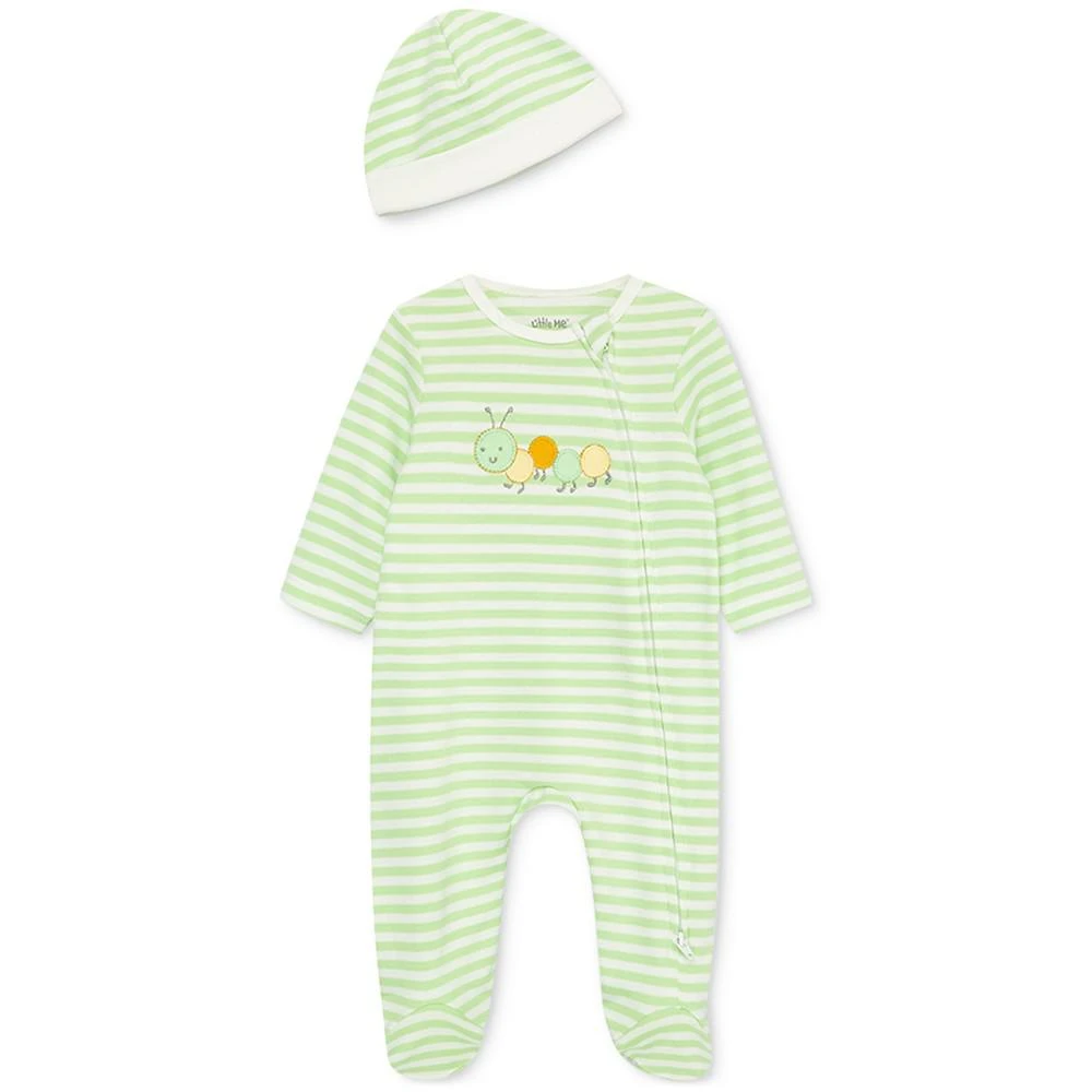 商品Little Me|Baby Boys or Baby Girls Caterpillar Coverall and Hat, 2 Piece Set,价格¥96,第1张图片