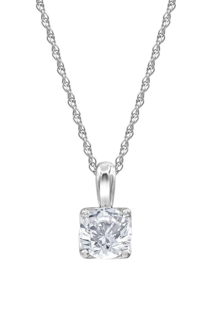 Badgley Mischka 14K White Gold Solitaire Lab Grown Diamond Pendant Necklace - 0.50 ctw商品第1张图片规格展示