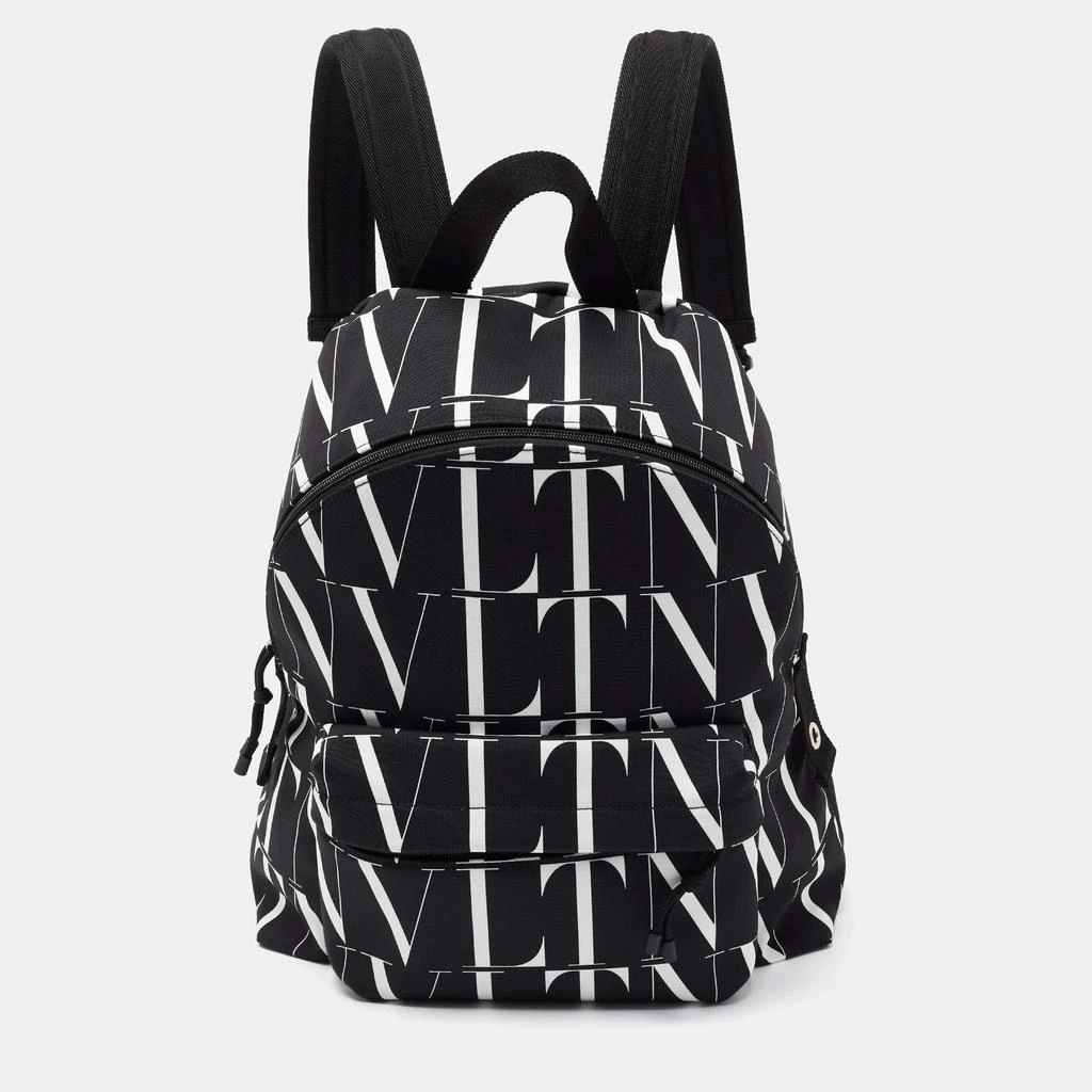 商品Valentino|Valentino Black Canvas VLTN Backpack,价格¥4598,第1张图片