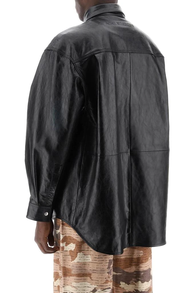 商品Acne Studios|Acne studios oversized leather overshirt,价格¥8021,第3张图片详细描述