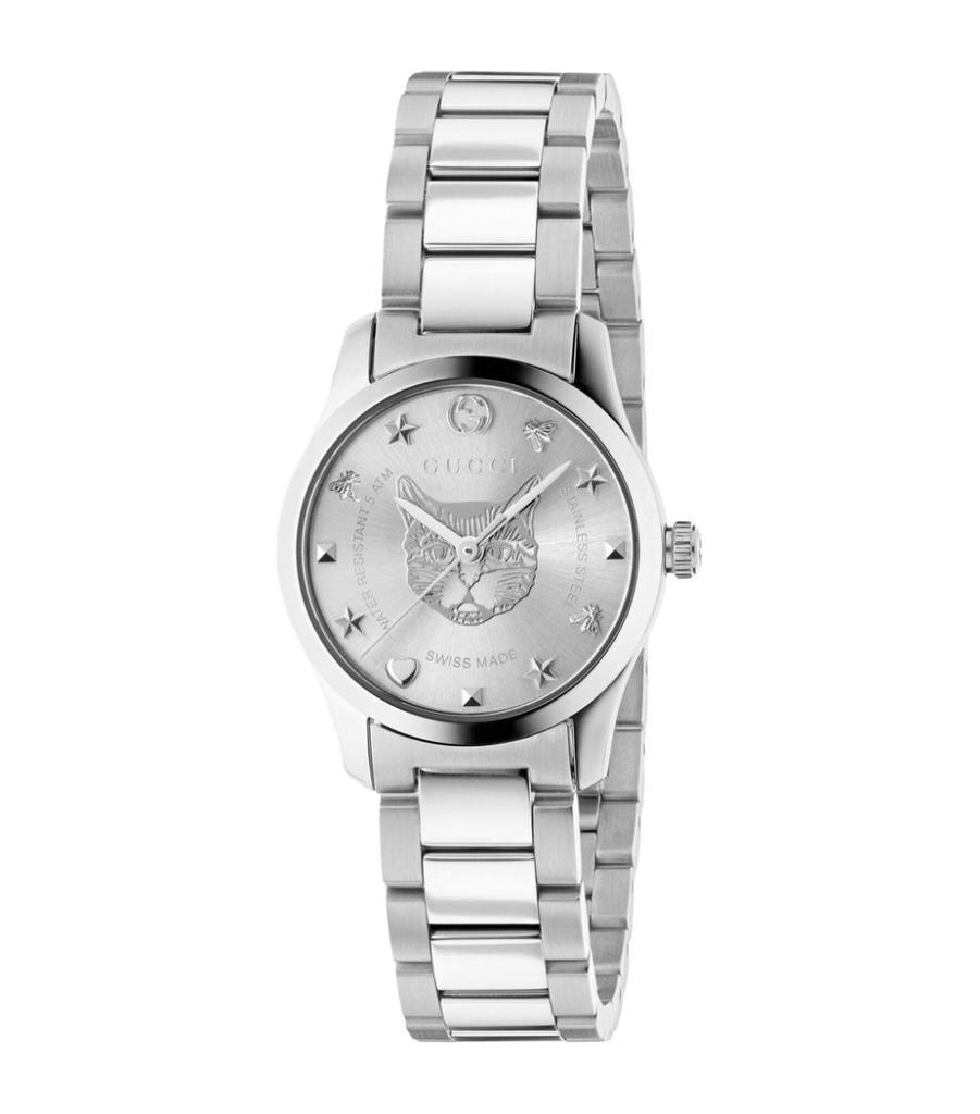 商品Gucci|Stainless Steel, Silver  G-Timeless Bees and Stars Watch 27mm,价格¥7468,第1张图片