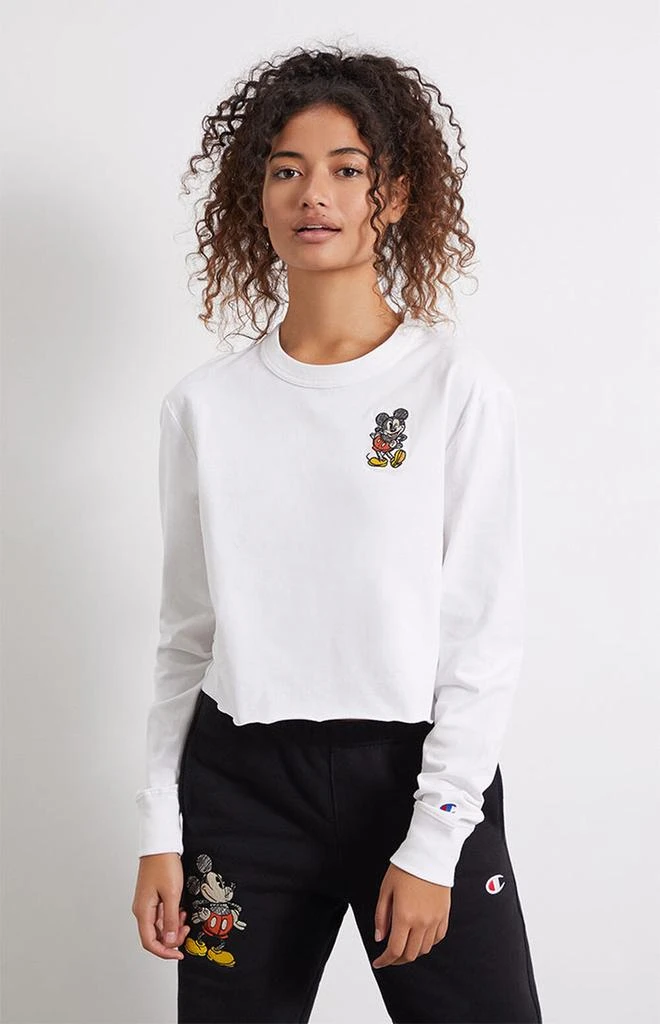 商品CHAMPION|Disney Mickey Long Sleeve Cropped T-Shirt,价格¥372,第2张图片详细描述