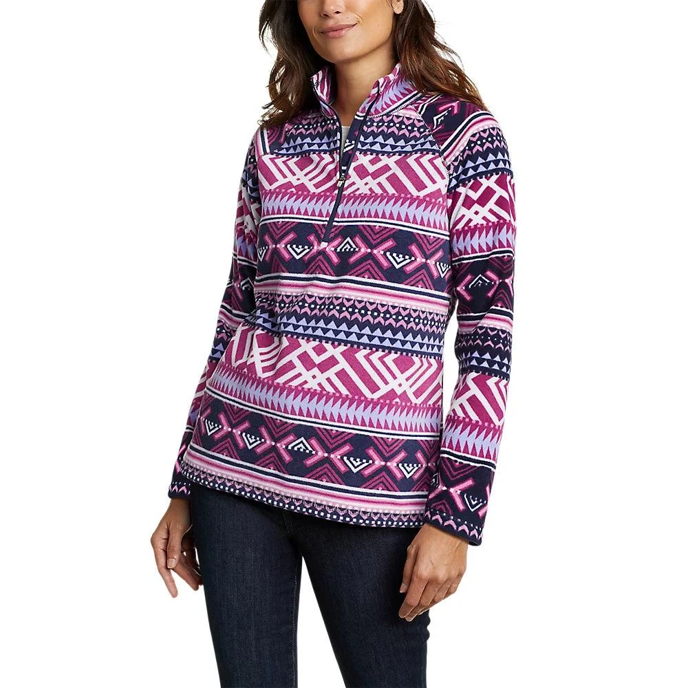 商品Eddie Bauer|Women's Fast Fleece Raglan-Sleeve 1/4-Zip - Print,价格¥239,第1张图片