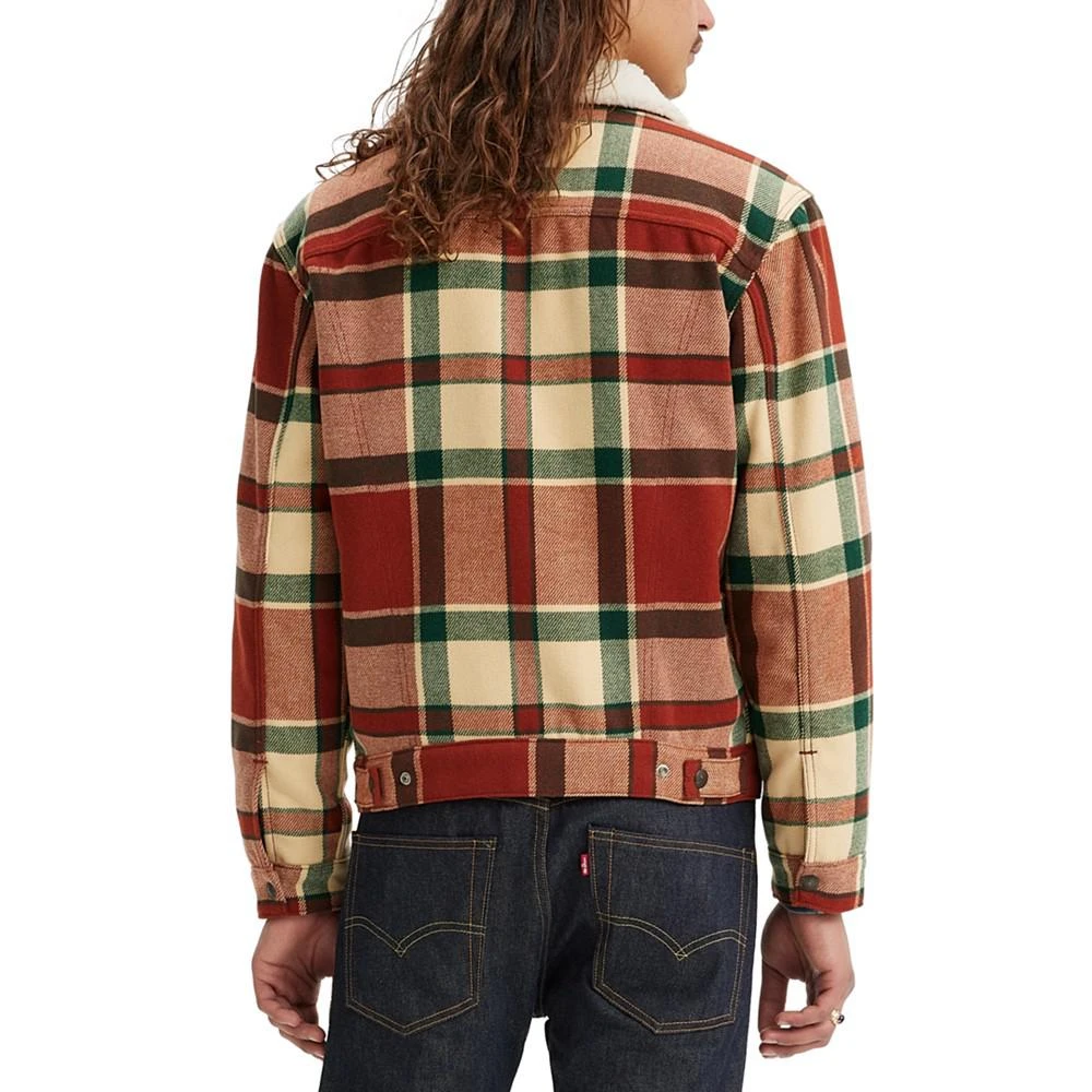 商品Levi's|Men's Fleece Lined Plaid Trucker Jacket,价格¥567,第2张图片详细描述