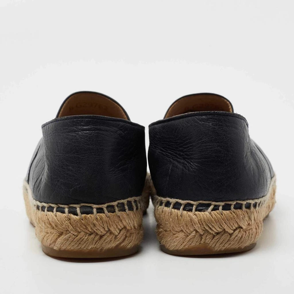 商品[二手商品] Chanel|Chanel Navy Blue/Black Leather Cap Toe CC Espadrille Flats Size 38,价格¥3851,第5张图片详细描述