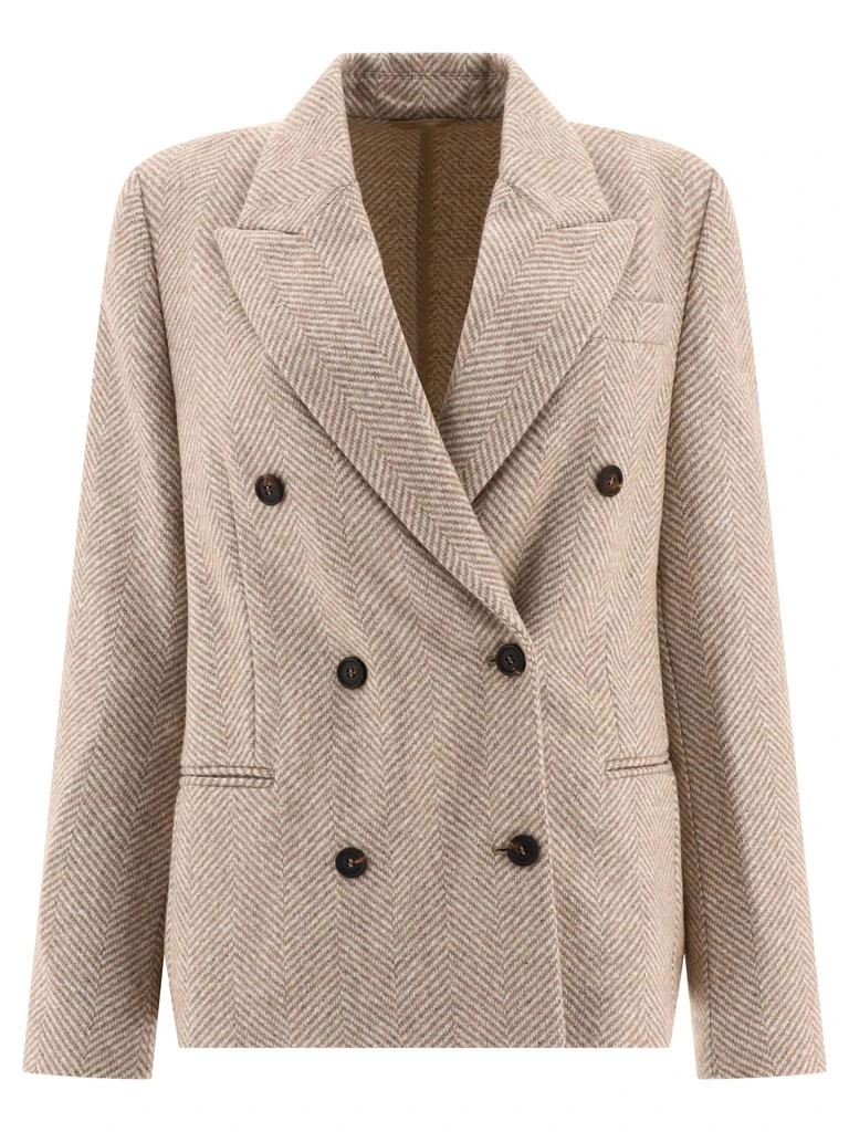 商品Brunello Cucinelli|DOUBLE-BREASTED WOOL BLAZER,价格¥18913,第1张图片