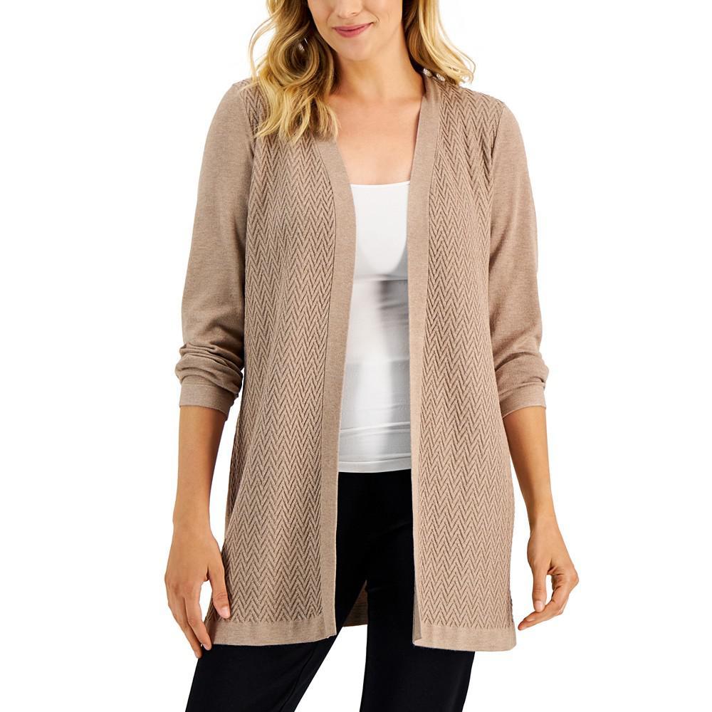 商品Karen Scott|Women's Open-Stitch Open-Front Cardigan, Created for Macy's,价格¥147,第3张图片详细描述