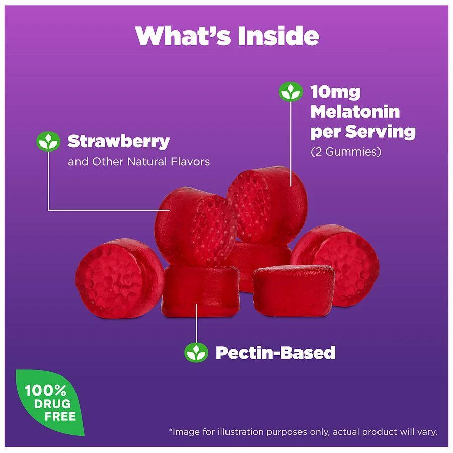 商品Natrol|Melatonin 10 mg, Sleep Support, Gummies Strawberry,价格¥140,第3张图片详细描述
