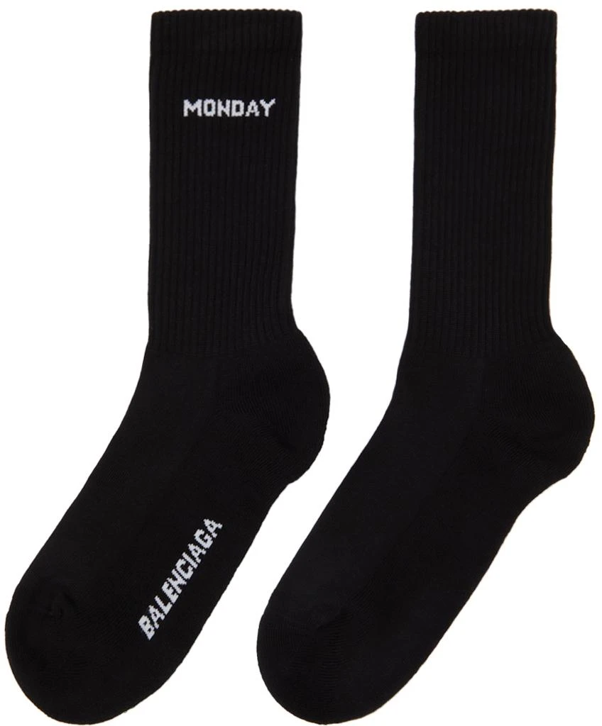 商品Balenciaga|Seven-Pack Black Logo Socks,价格¥6184,第3张图片详细描述