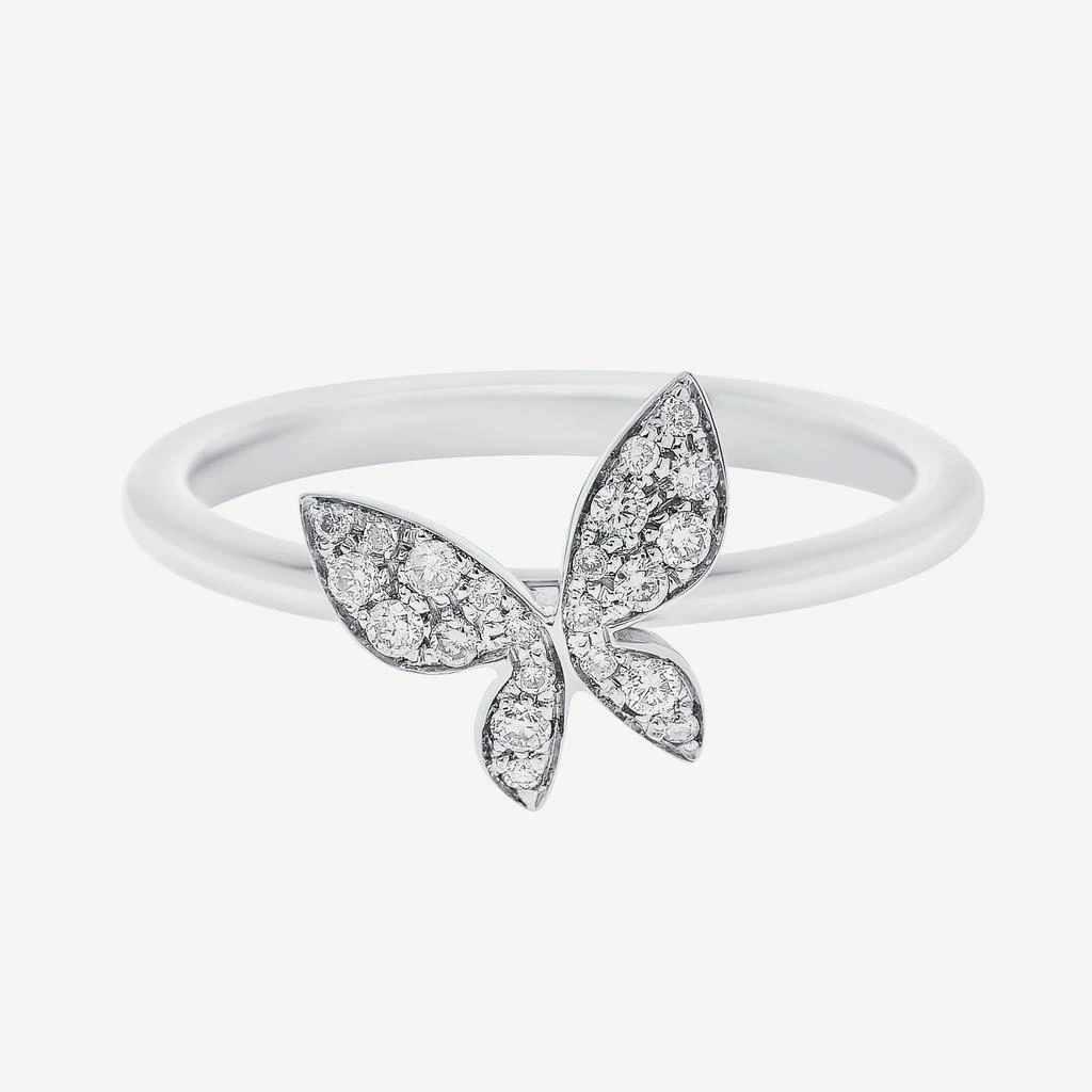 商品Mimi Milano|Mimi Milano Farfalla 18K White Gold, Diamond Band Ring,价格¥4018,第1张图片
