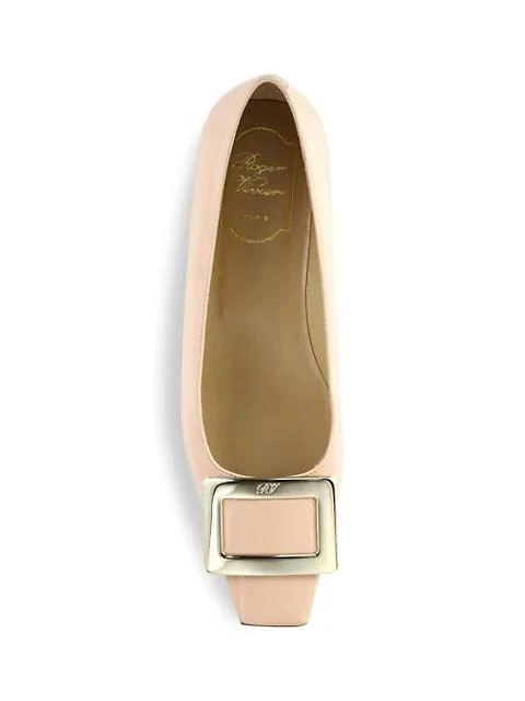 商品Roger Vivier|Belle Vivier Patent Leather Mid-Heel Flats,价格¥5218,第5张图片详细描述