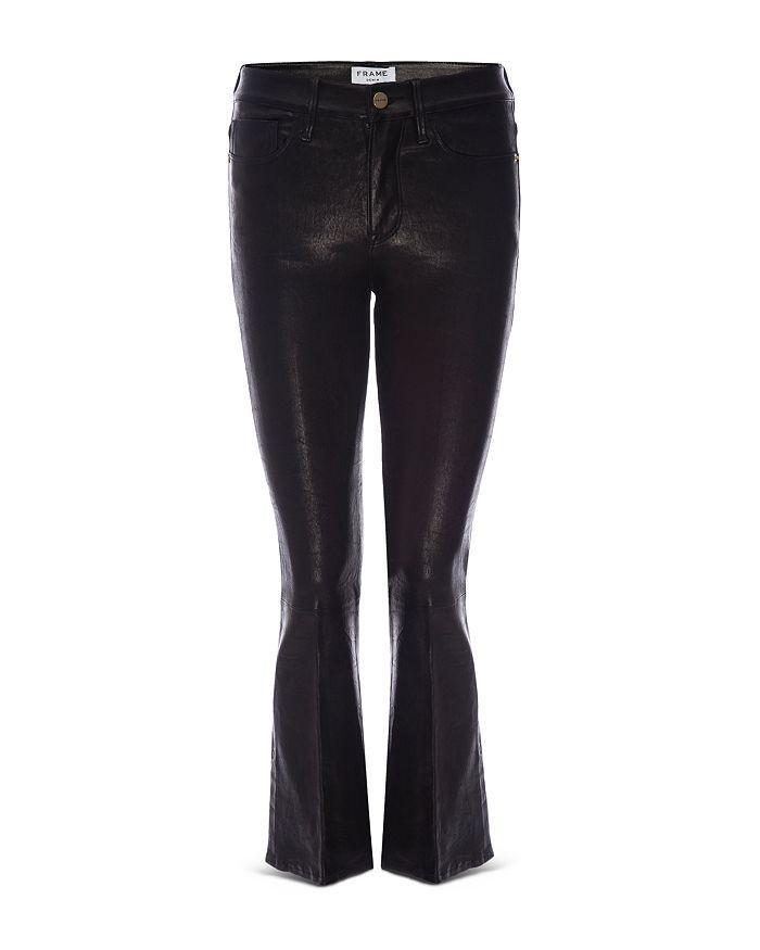 商品FRAME|Le Crop Mini Boot Leather Jeans in Noir,价格¥6821,第7张图片详细描述