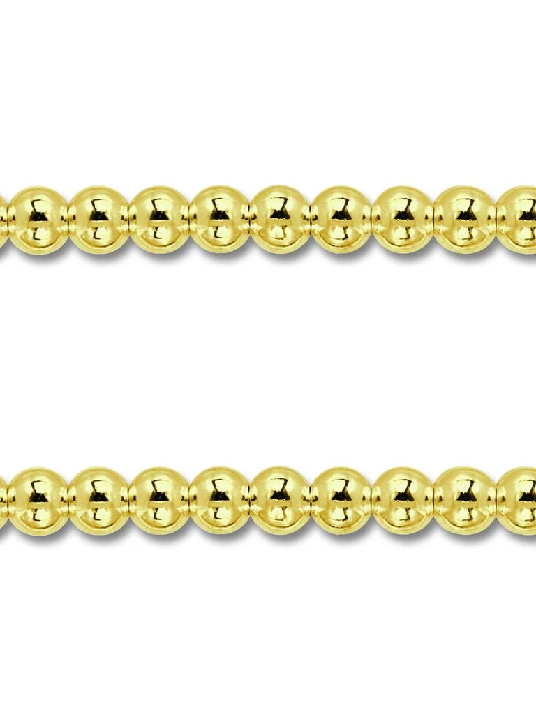 18K Gold 4mm Bead Polished Stretch Bracelet 商品