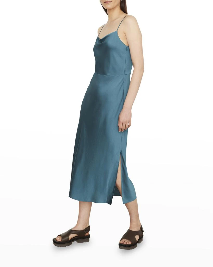 商品Vince|Cowl-Neck Satin Midi Slip Dress,价格¥1067,第1张图片