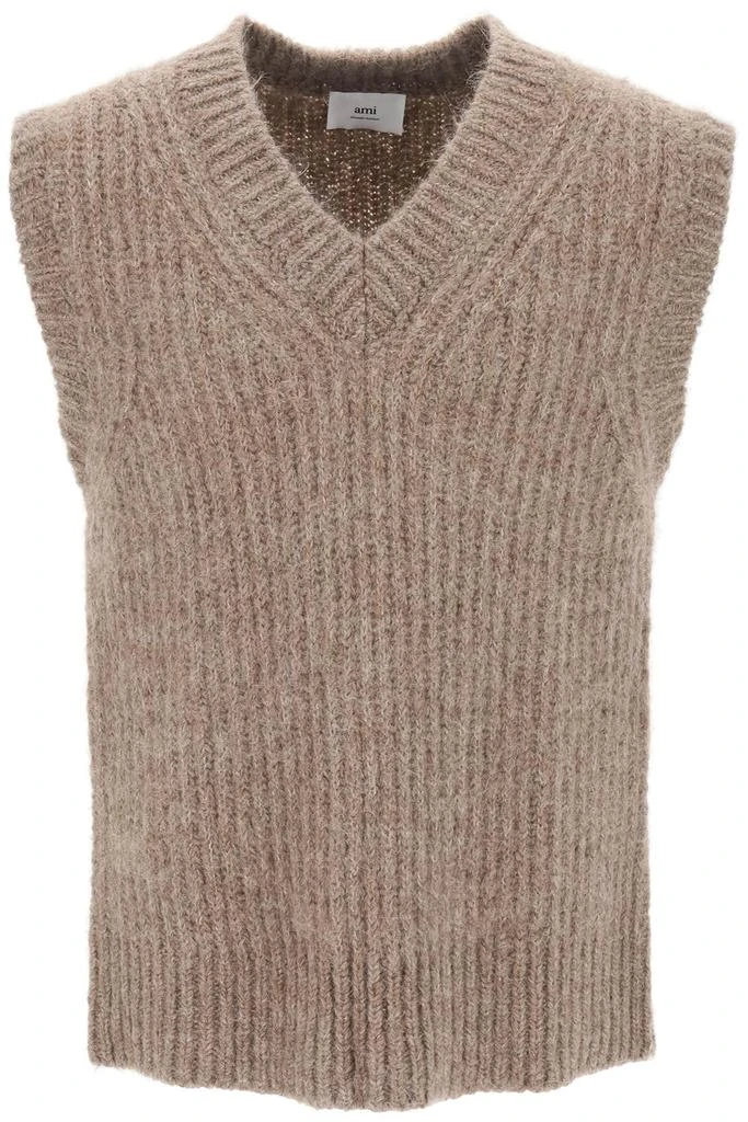 商品AMI|Ribbed Alpaca Sweater Vest,价格¥2162,第1张图片